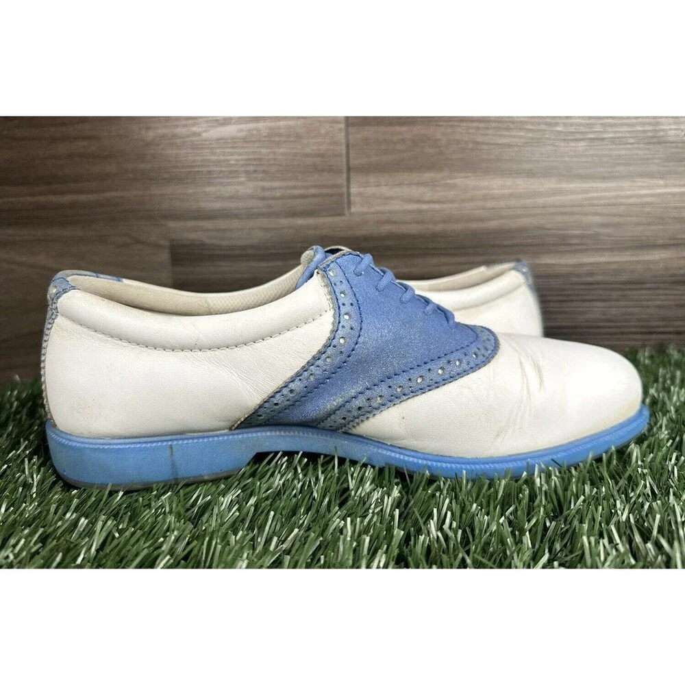 ECCO Womens Classic Tour Hybrid Spikeless Golf Shoes White-Cobalt EU‎ 38 7 7.5